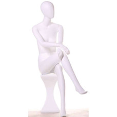 LIZA-6 Манекен женский безликий, сидячий, белый МАТОВЫЙ