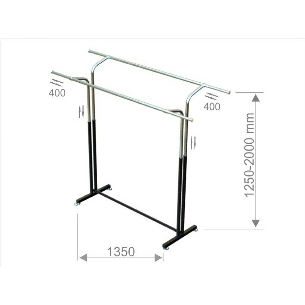 St 1058 chrom/ black Вішалка-гондола подвійна 2000