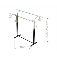 St 1058 chrom/black Вешалка-гондола двойная 2000*1800*500 с регулировкой высоты