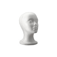 Голова жіноча біла, пінополістирол, 70010/B