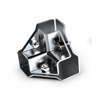 GL 03 Угловое соединение для 3-х труб 25*25мм (хром)