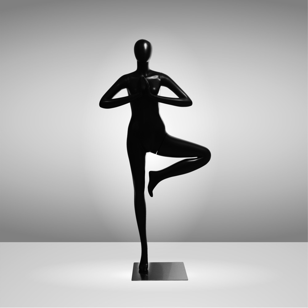 YOGA-8 Манекен женский чёрный безликий