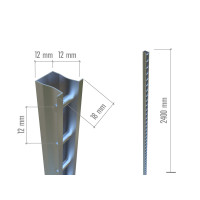 SC 001 Профиль пристенный 2400mm нерж.