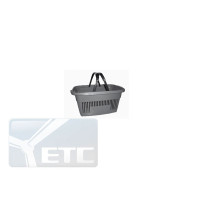 Кошик пластиковий червоний з металевих ручкою, BSK